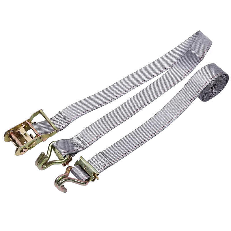 2'' X 12' Heavy Duty E-Track Ratchet Strap with Wire Hooks and Spring E-Fittings