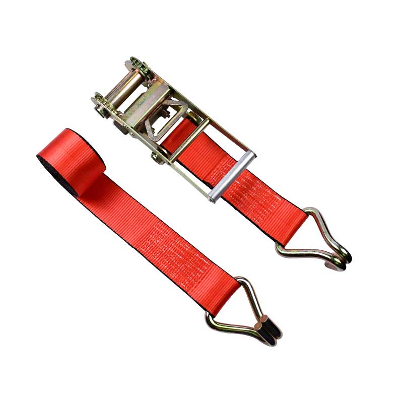 3 X 30' Red Ratchet Strap With Wire Hooks