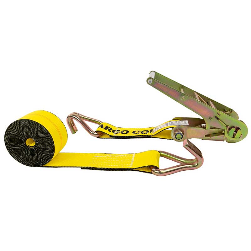 3 X 30' Yellow Ratchet Strap With Wire Hooks